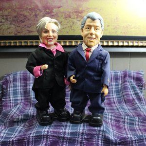 Bill and Hillary Clinton Battery Operated Talking Dolls